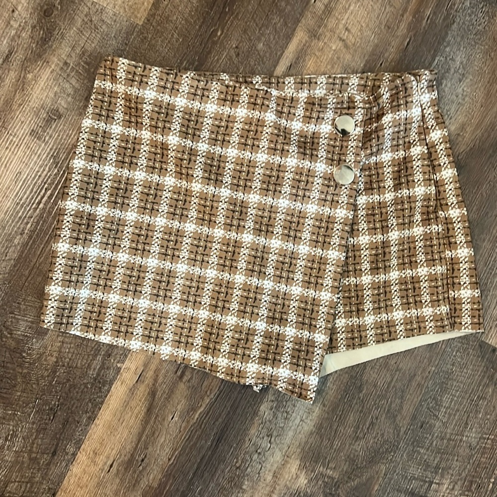 Checkered Brown Skort